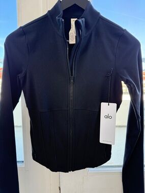 Alo Yoga Airbrush Corset Jacket Size XS full Zip black